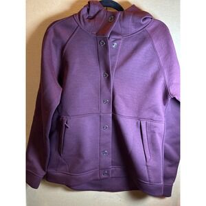 The North Face Burgundy Snap Front Hooded Jacket Women's Size Large